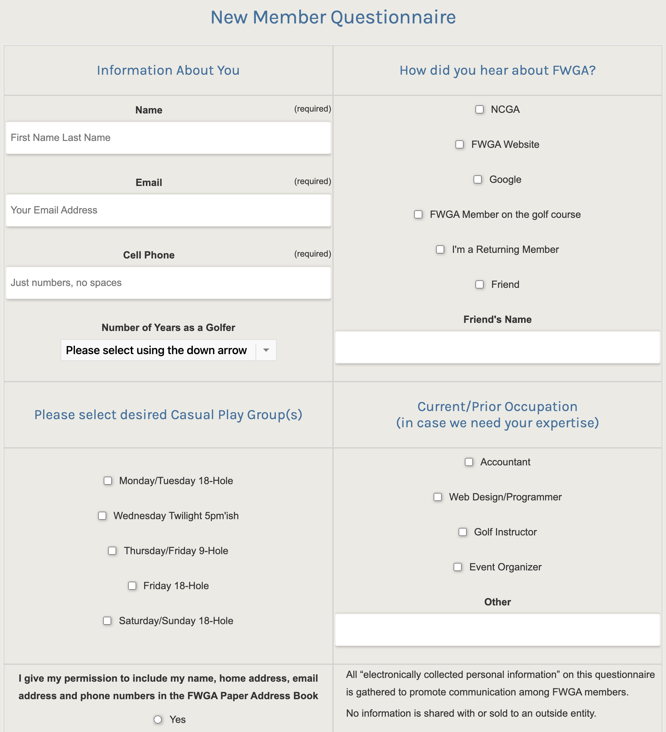 NewMemberQuestionnaire